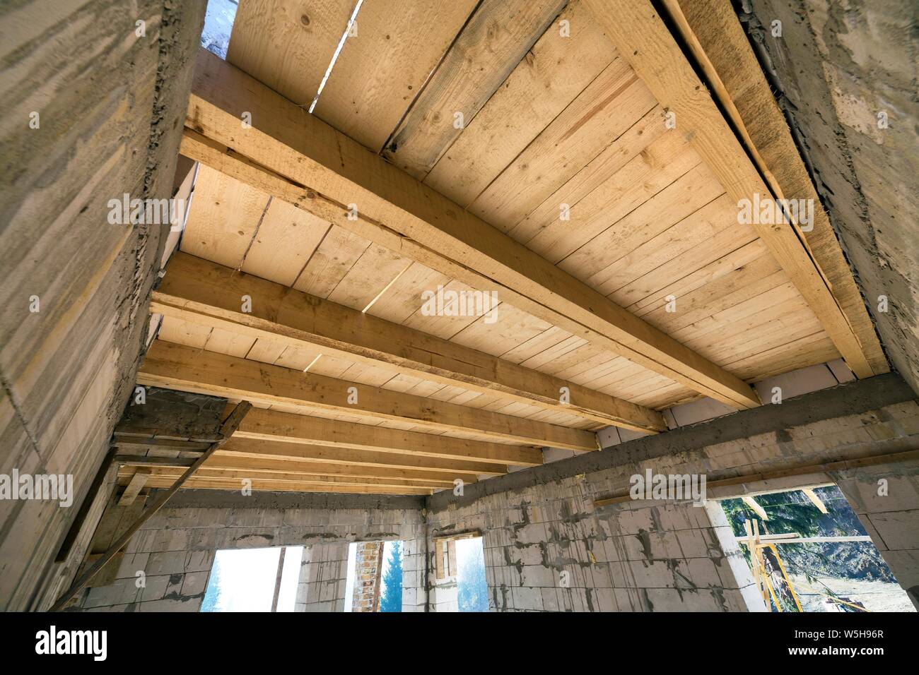 Close Up Detail Of House Room Interior Under Construction And