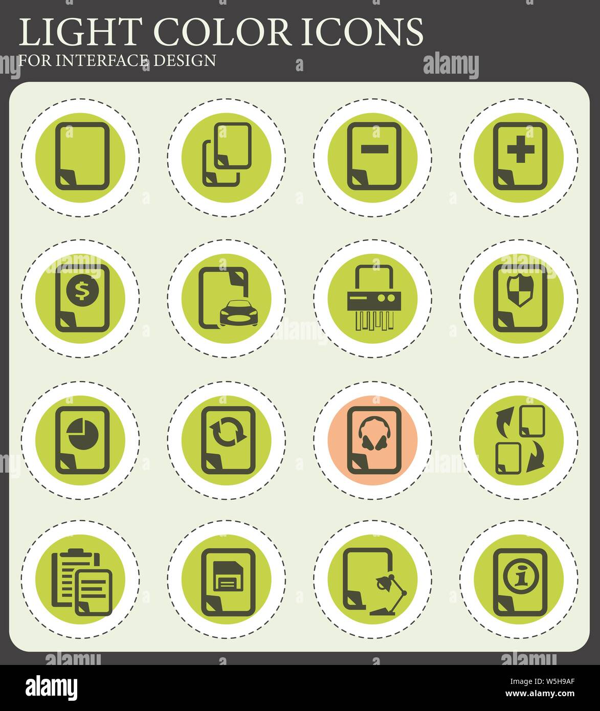 Documents icon set for web sites and user interface Stock Vector