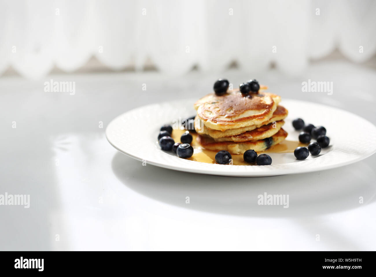 Traditional homemade pancakes, sweet, nutritious breakfast. horizontal frame Stock Photo Alamy