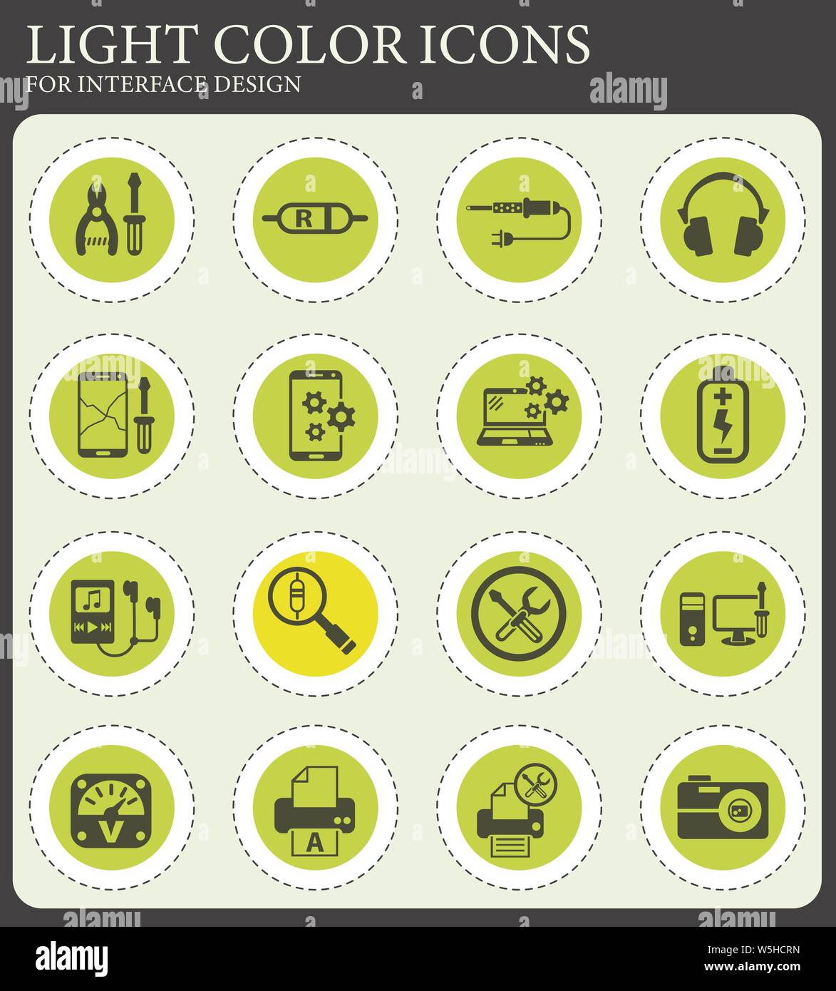 electronics repair web icons for user interface design Stock Vector ...