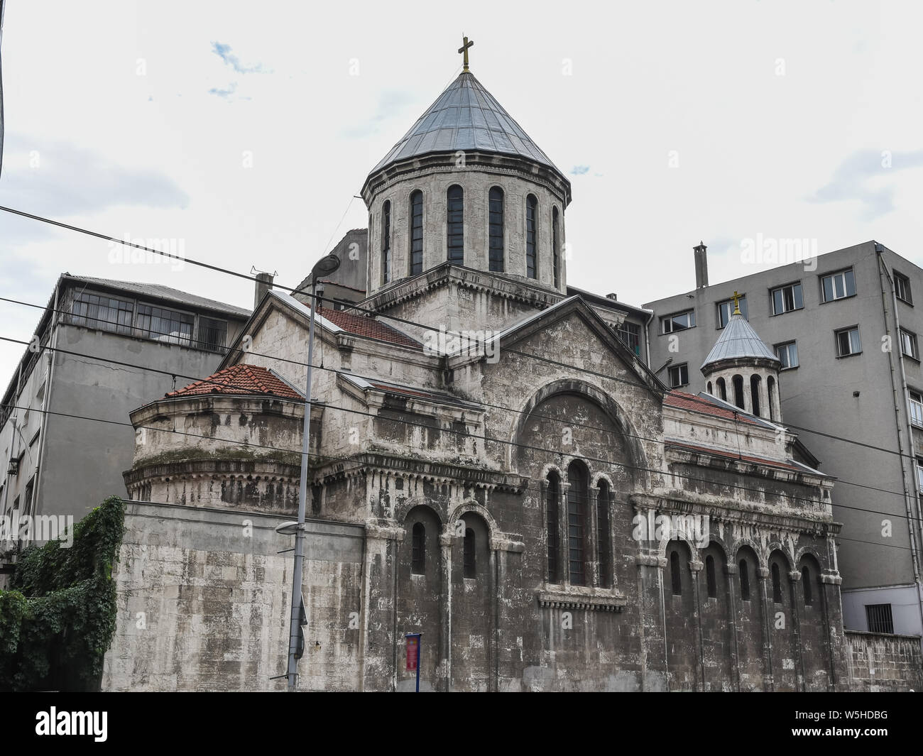 Exterior view of Surp Krikor Lusavoric Armenian Church which was built in 1431 and oldest Armenian Church in Istanbul. Beyoglu,Istanbul,Turkey.25 July Stock Photo