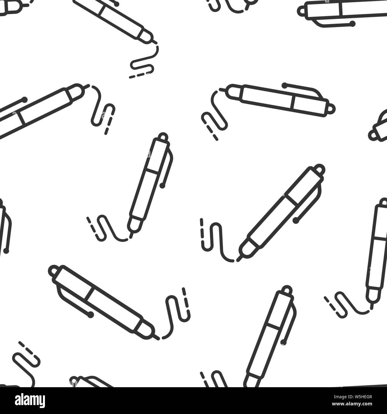 Pen icon seamless pattern background. Ballpoint vector illustration on ...
