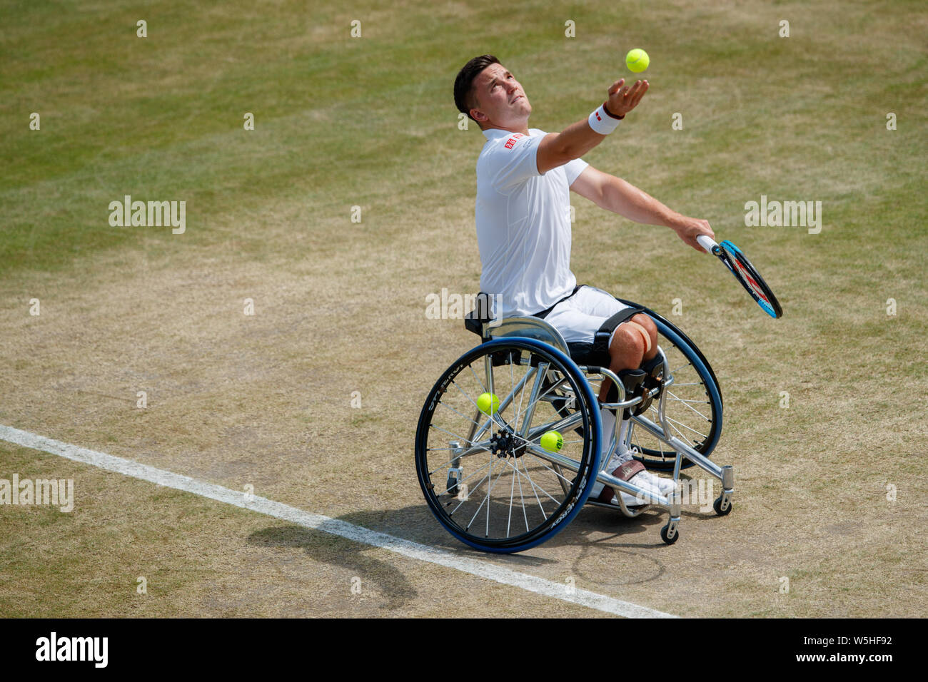 Gordon Reid of GB playing Wheelchair tennis at The Championships