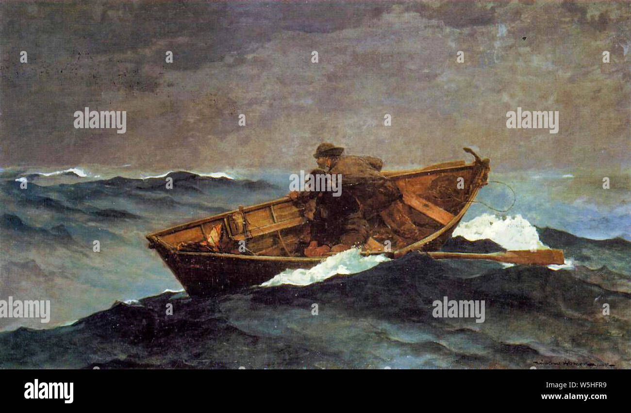 Winslow Homer, Lost on the Grand Banks, painting, 1885 Stock Photo