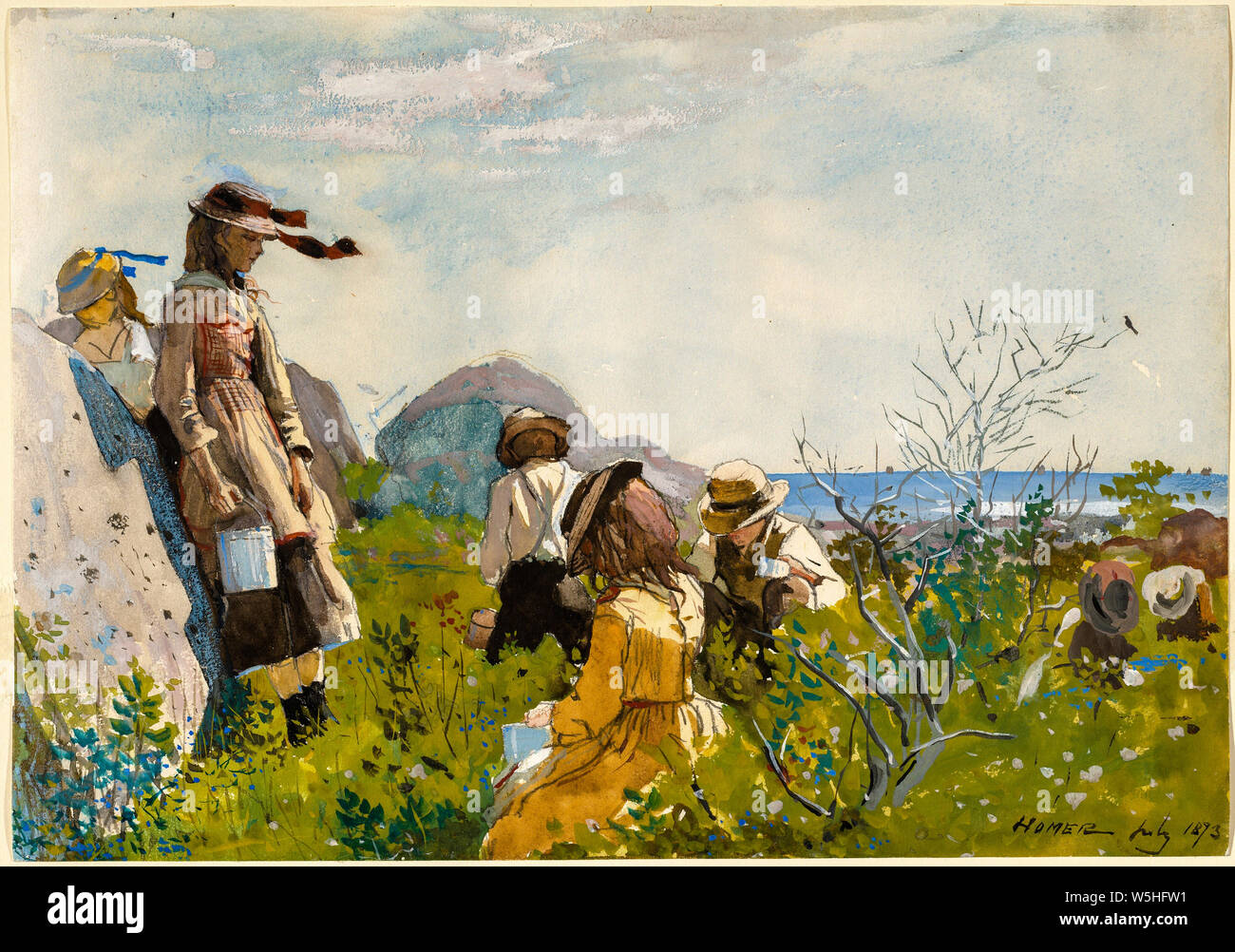 Winslow Homer, The Berry Pickers, painting, 1873 Stock Photo
