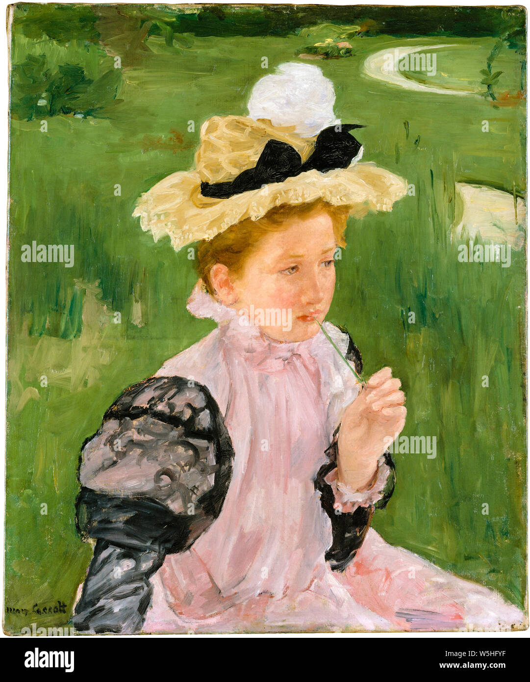 Mary Cassatt, painting, Portrait of a Young Girl, 1899 Stock Photo