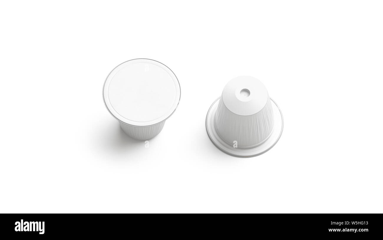 Download Blank White Plastic Coffee Capsule Mockup Isolated Top View 3d Rendering Empty Disposable Bag With Cream Or Coffe Mock Up Clear Bio Packet With B Stock Photo Alamy