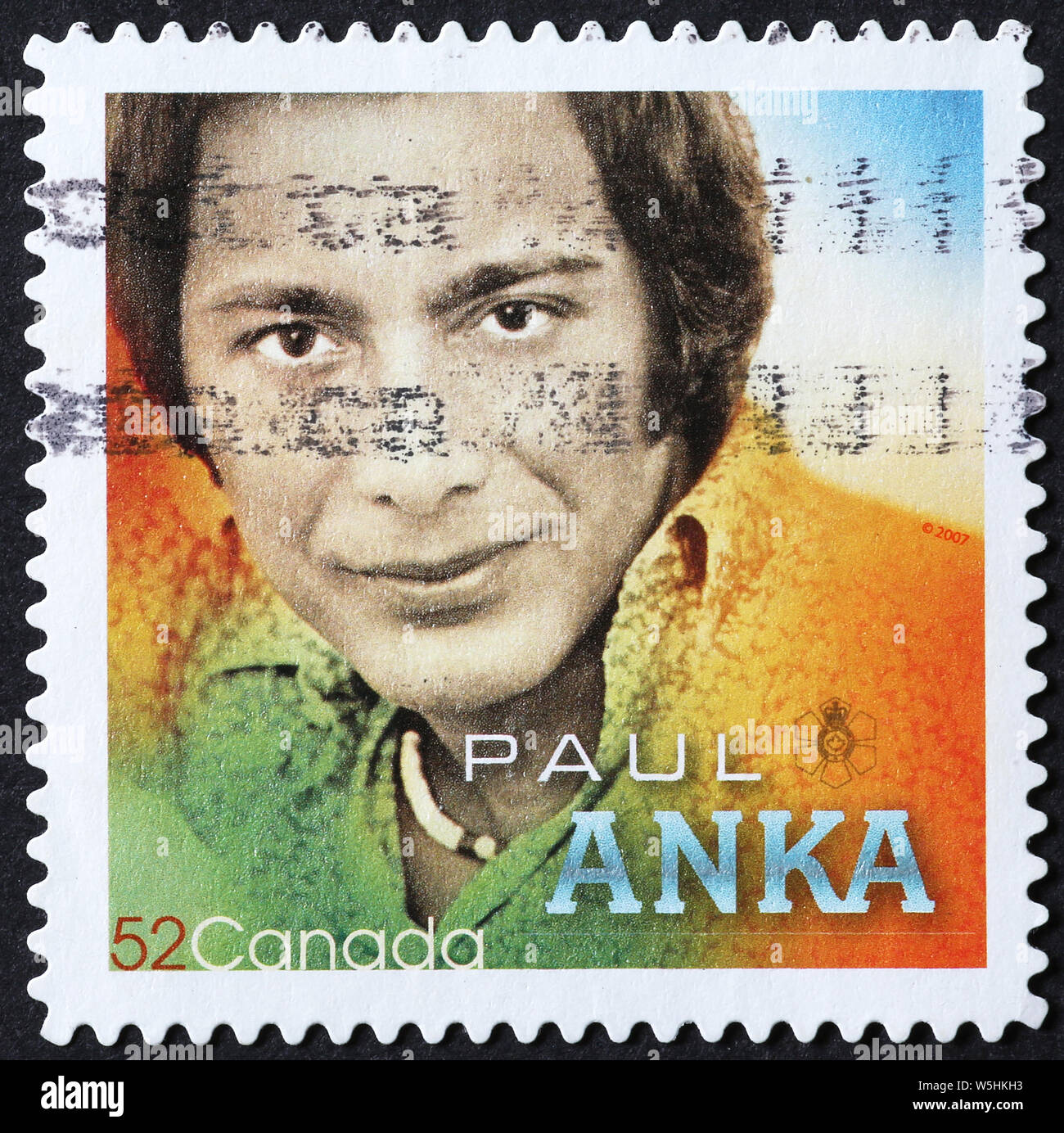 Paul Anka on canadian postage stamp Stock Photo