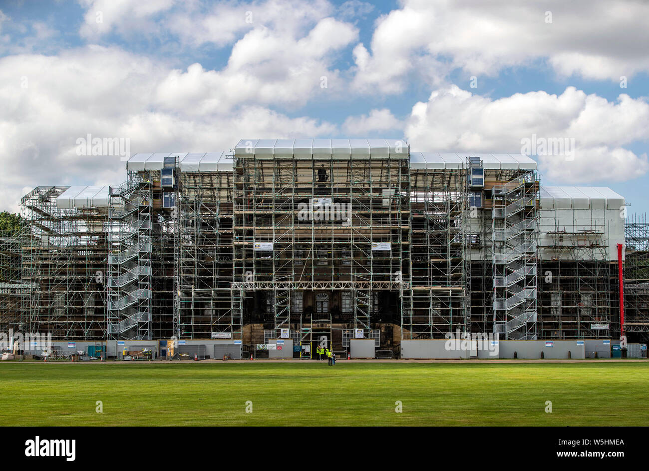 General view of scaffolding around Wentworth Woodhouse, part of a £130