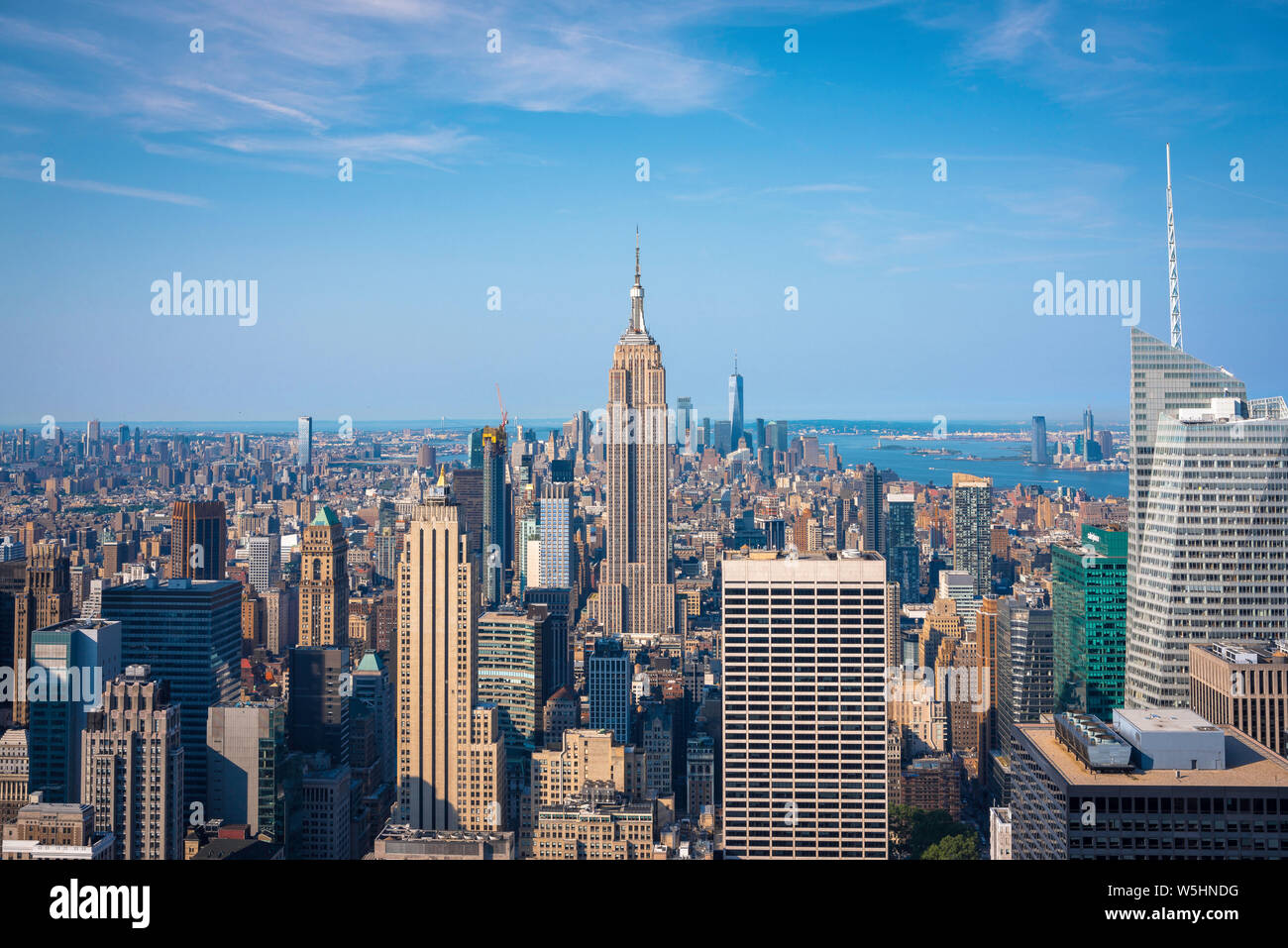 New York Manhattan, aerial view of Midtown Manhattan looking south