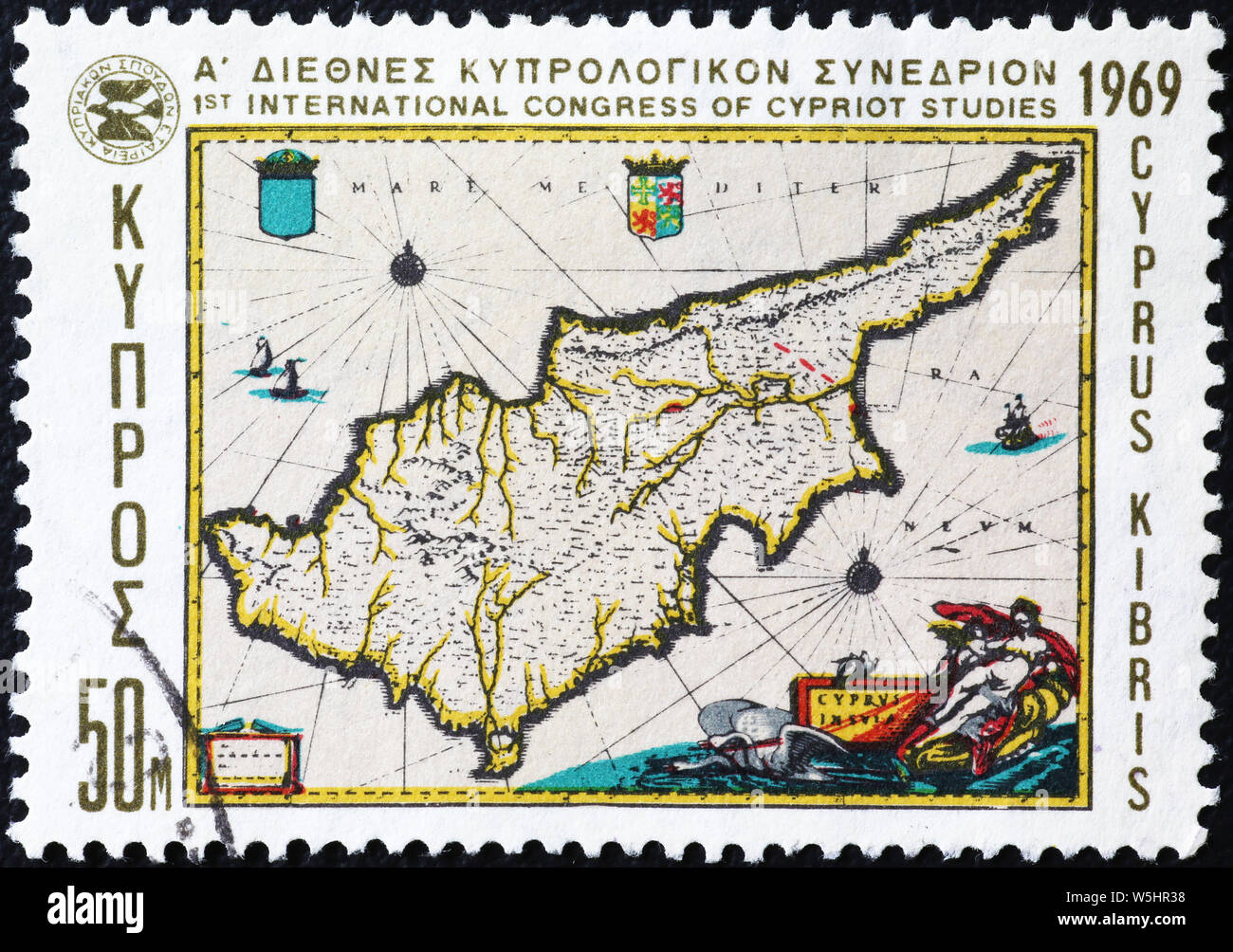 Old Map Of Cyprus Old Map Of Cyprus High Resolution Stock Photography And Images - Alamy