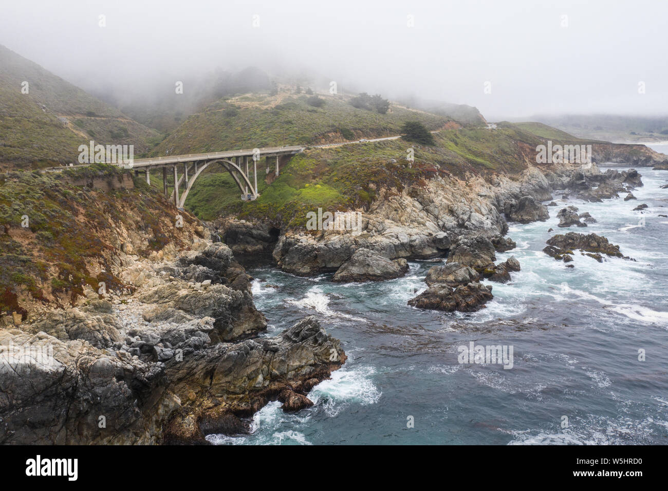 Seen from a bird's eye view, the cold waters of the Pacific Ocean