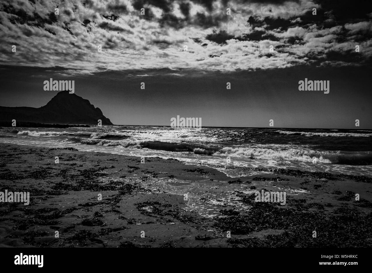 Blue sky mountain backdrop Black and White Stock Photos & Images - Alamy