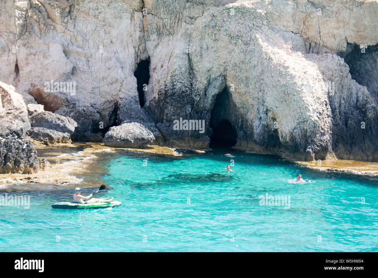 sea caves cyprus Stock Photo