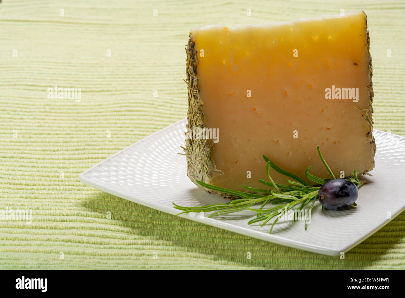 Cheese collection, one piece of Spanish manchego sheeps milk cheese