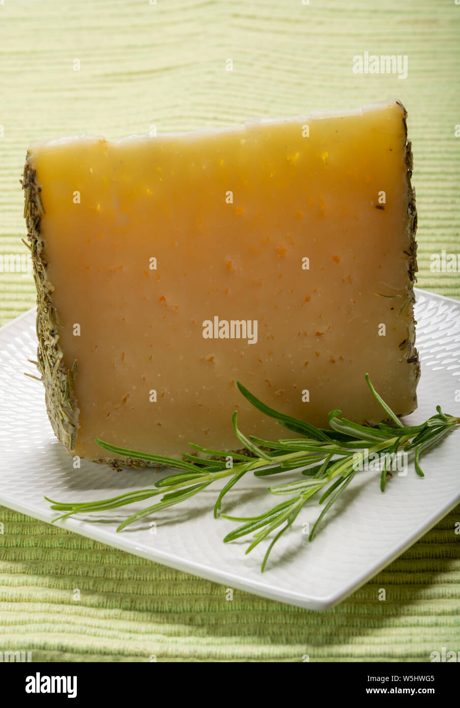 Cheese collection, one piece of Spanish manchego sheeps milk cheese