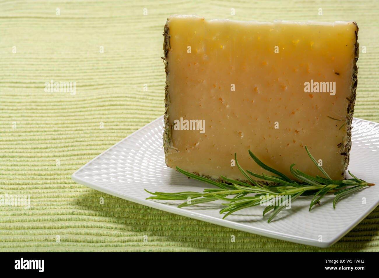 Cheese collection, one piece of Spanish manchego sheeps milk cheese