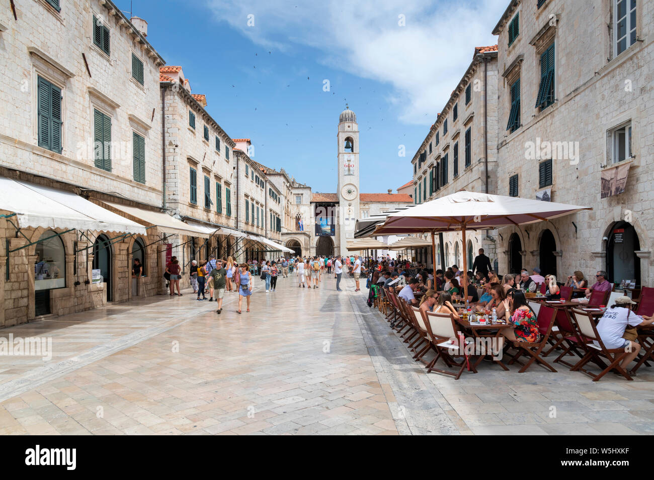 Dubrovnik Main Street or Stradun or Placa, Croata Stock Photo