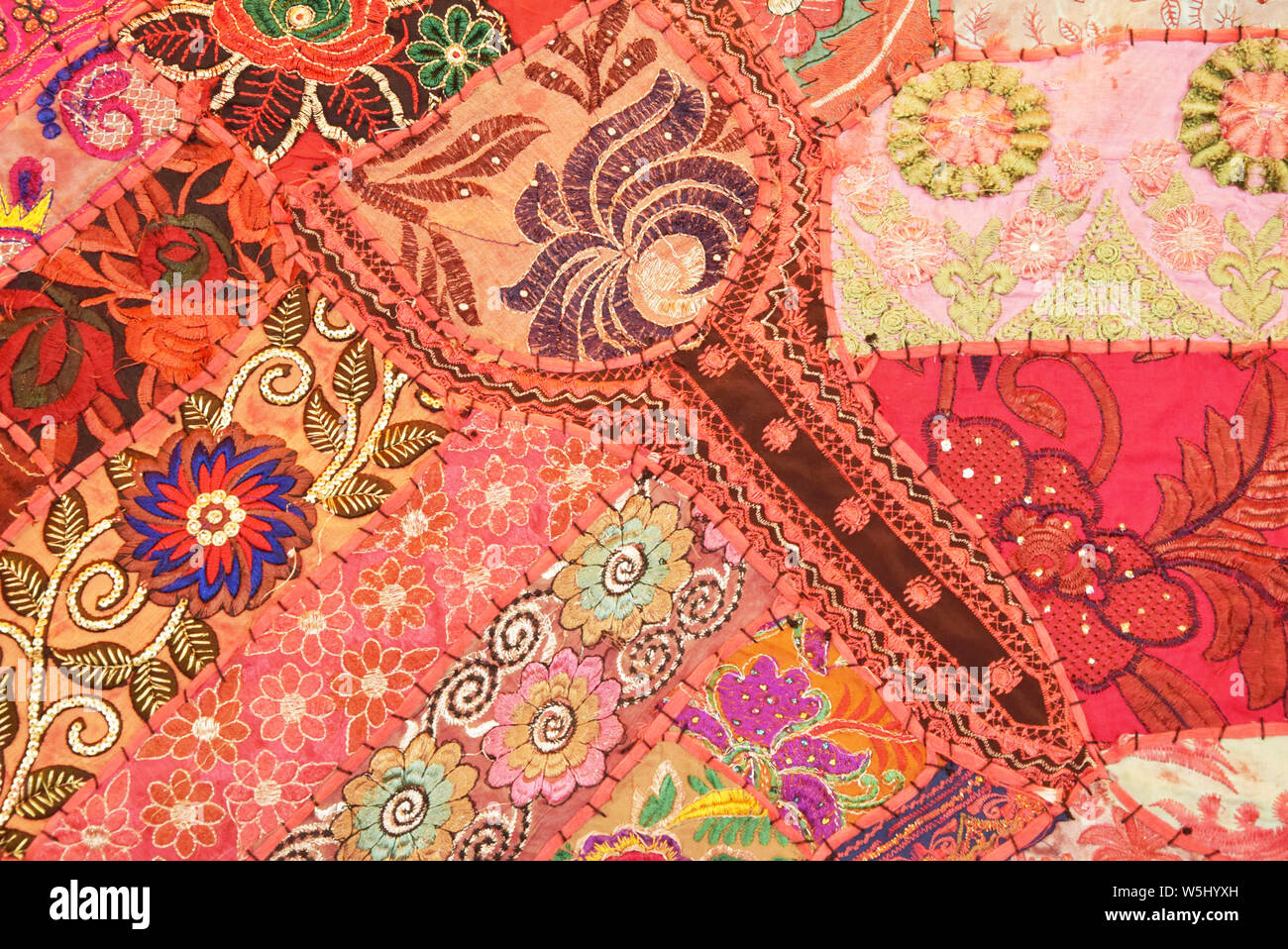 embroidered fabric pattern Stock Photo Alamy