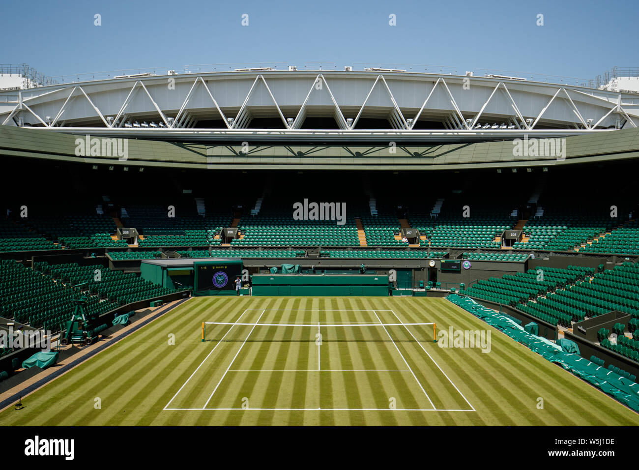 An empty general view of Centre Court home of The Wimbledon Championships  Stock Photo - Alamy