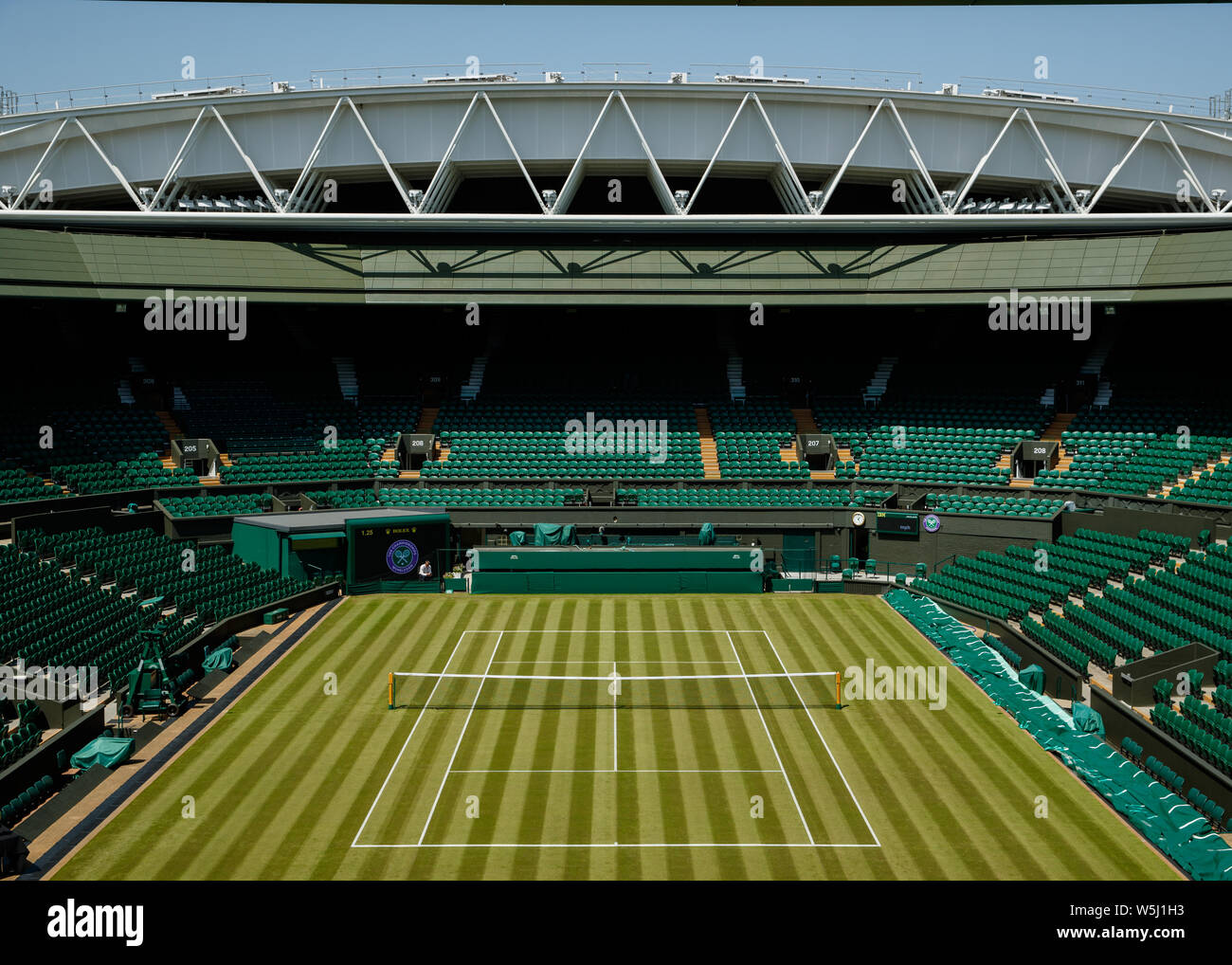 An empty general view of Centre Court home of The Wimbledon Championships Stock Photo