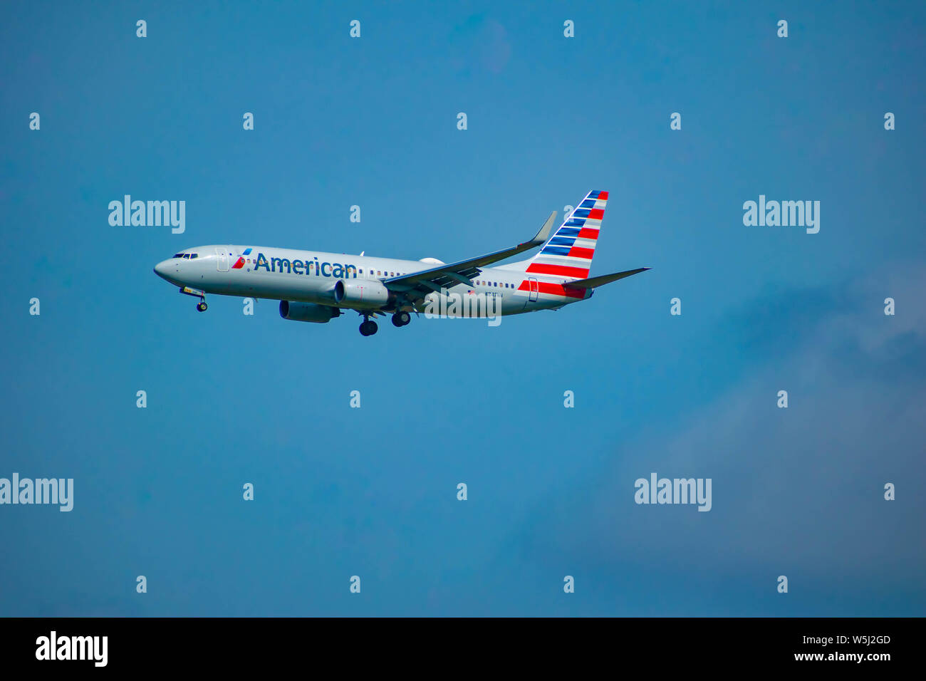 Florida. July 09, 2019 . American Airlines arriving to Orlando