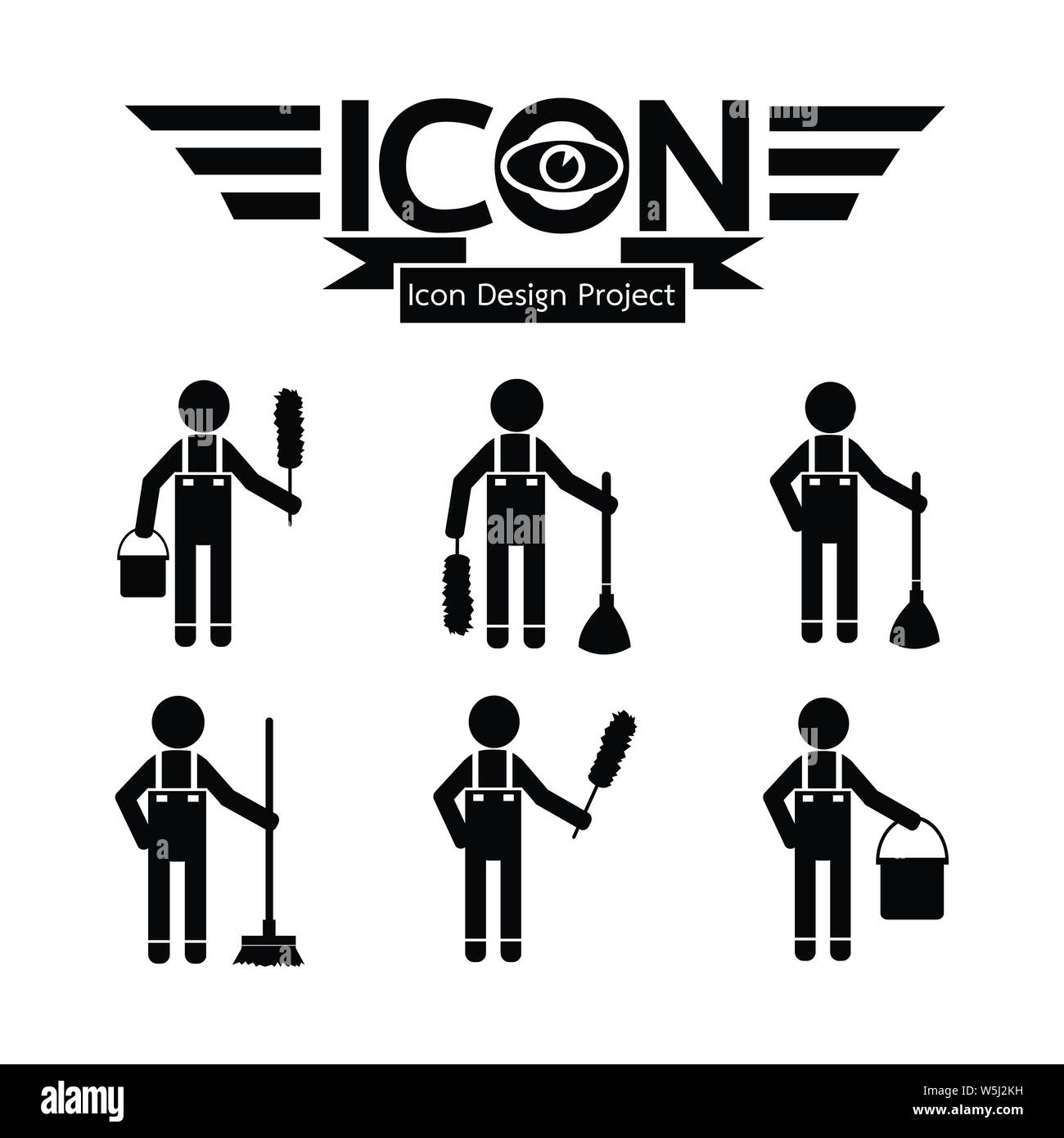 Cleaner Man icon Stock Vector Image & Art - Alamy