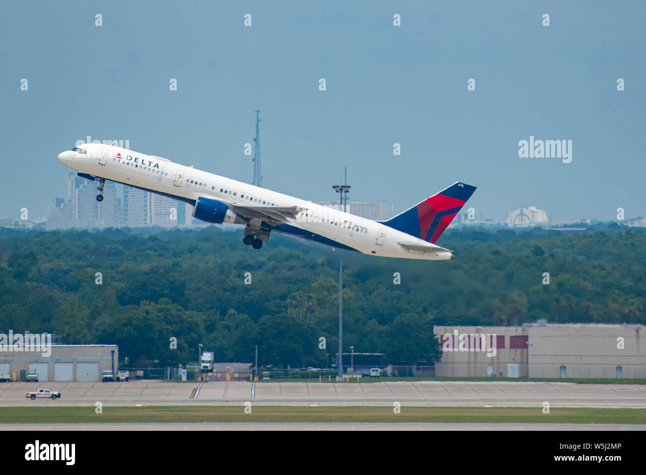 Orlando, Florida. July 09, 2019. Delta Airlines departing from Orlando