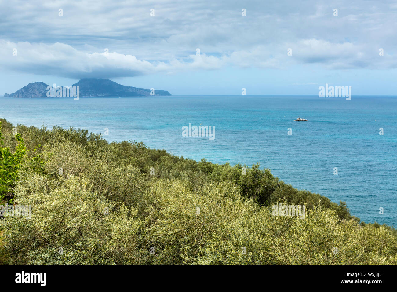 Sea views of Capri island, Sorrento, Italy Stock Photo