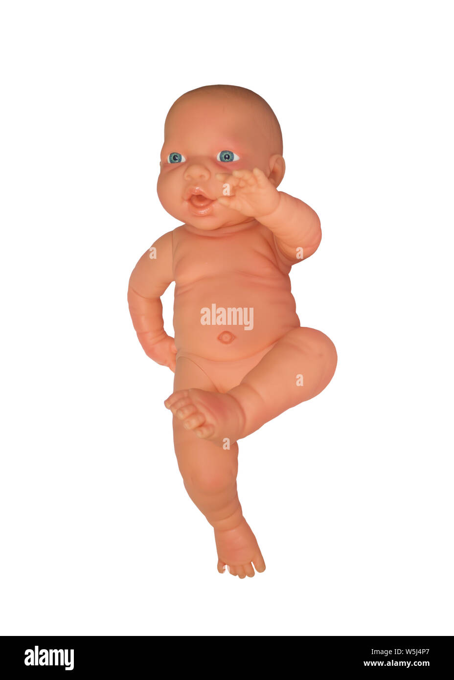 happy naked baby isolated Stock Photo
