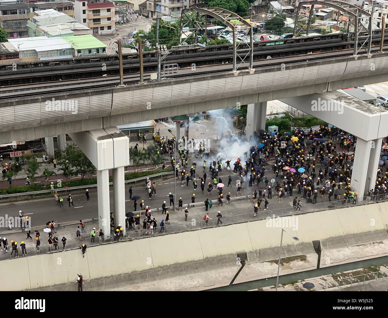 Yuen Long/Hong Kong- July 27 2019: village by the protesters .the gangsters  attack the people on july 21, angry citizen protest in yuen long to agains  Stock Photo - Alamy