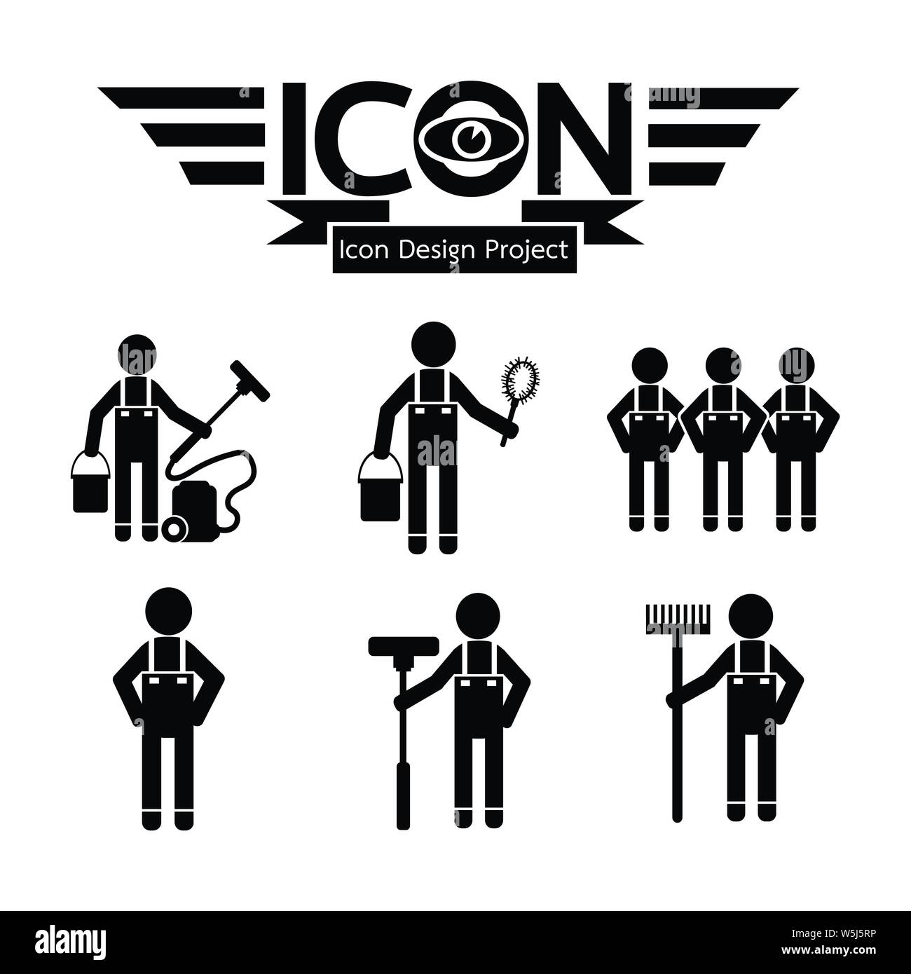 Cleaner Man icon Stock Vector Image & Art - Alamy