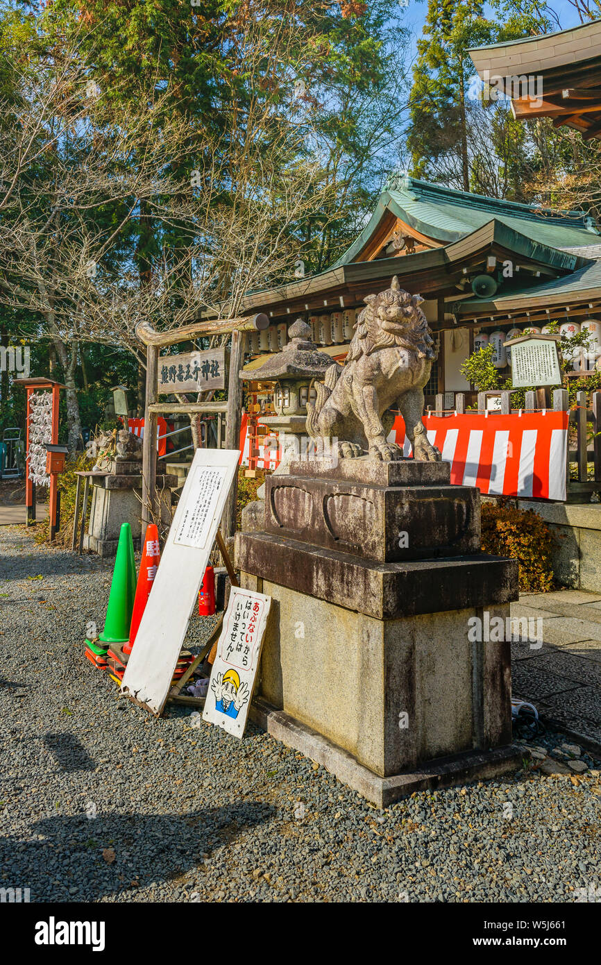 KYOTO, JAPAN, JANUARY - 2019 - Exterior view of shintoism religion temple at kyoto city, japan Stock Photo