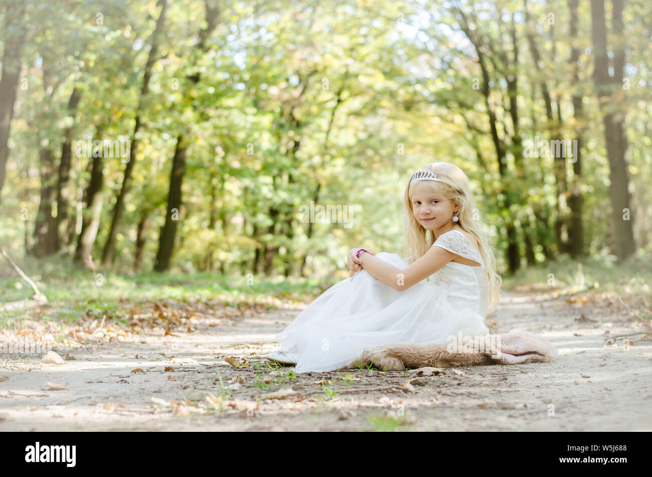 Girl in white dress in forest. Young teenage girl posing in a long, formal,  whit , #Ad, #forest, #Young, #dress, #Girl, #wh…