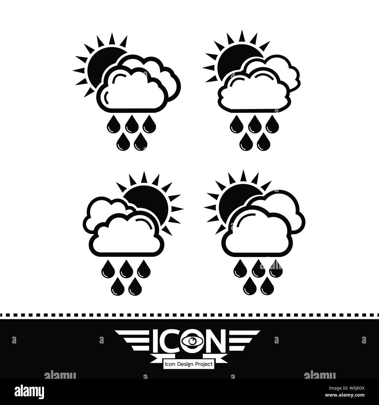 cloud rain sun icon Stock Vector Image & Art - Alamy