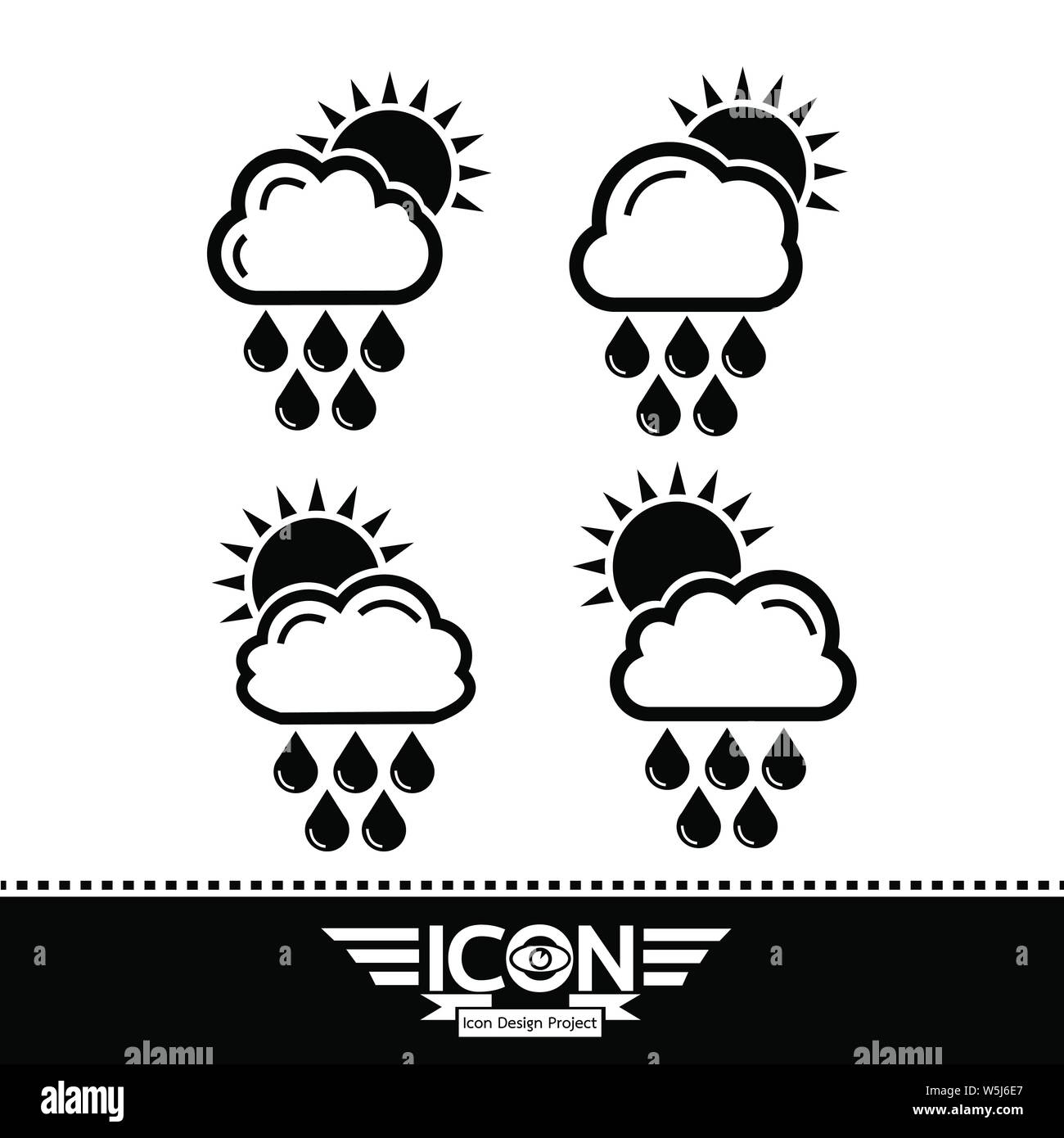 cloud rain sun icon Stock Vector Image & Art - Alamy