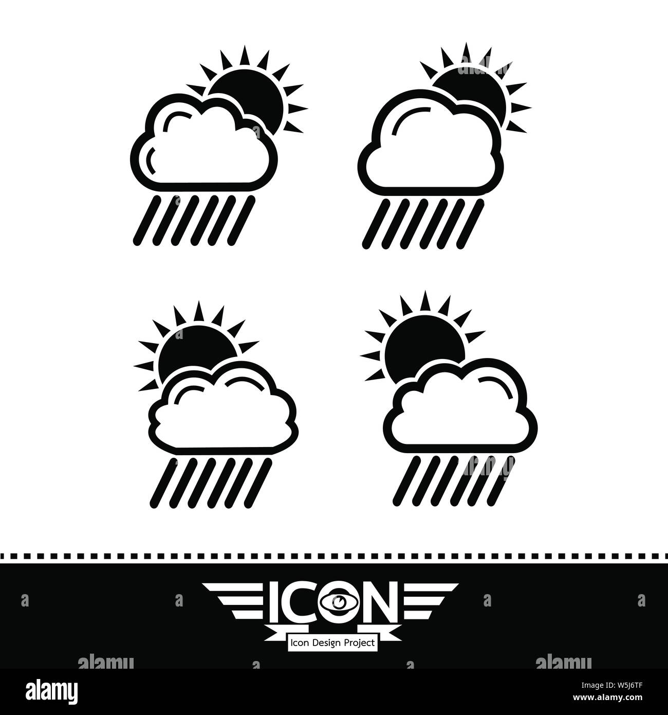 cloud rain sun icon Stock Vector Image & Art - Alamy