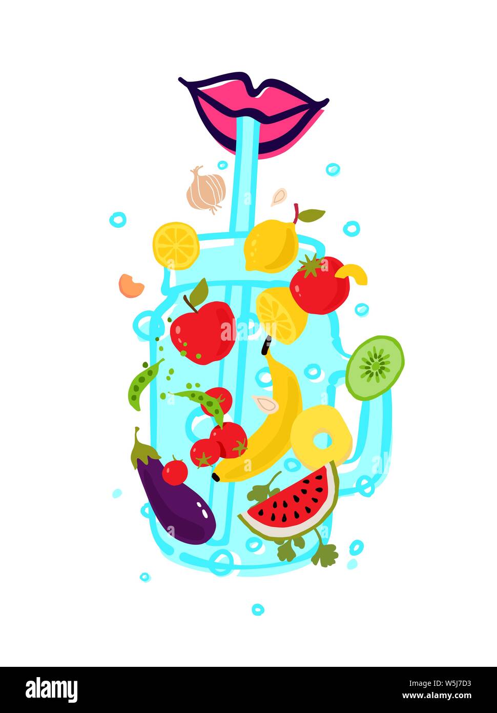 Colorful Label Poster Stickers Food Fruits Vegetable Chalk Sketch Style  Juice Smoothies Stock Illustration - Download Image Now - iStock