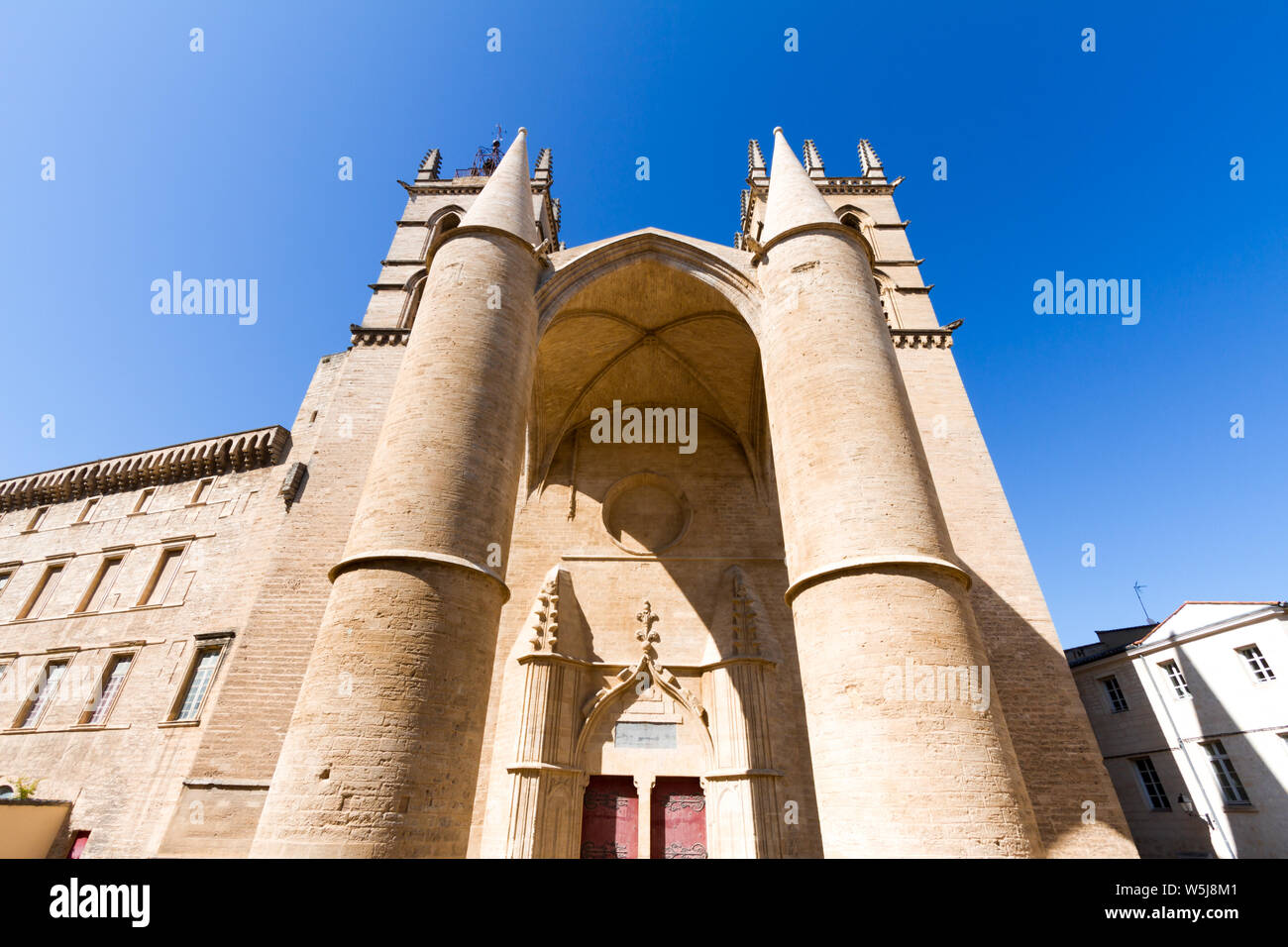 Montpellier Cathedral is a Roman Catholic church located in the city of Montpellier, France. Stock Photo