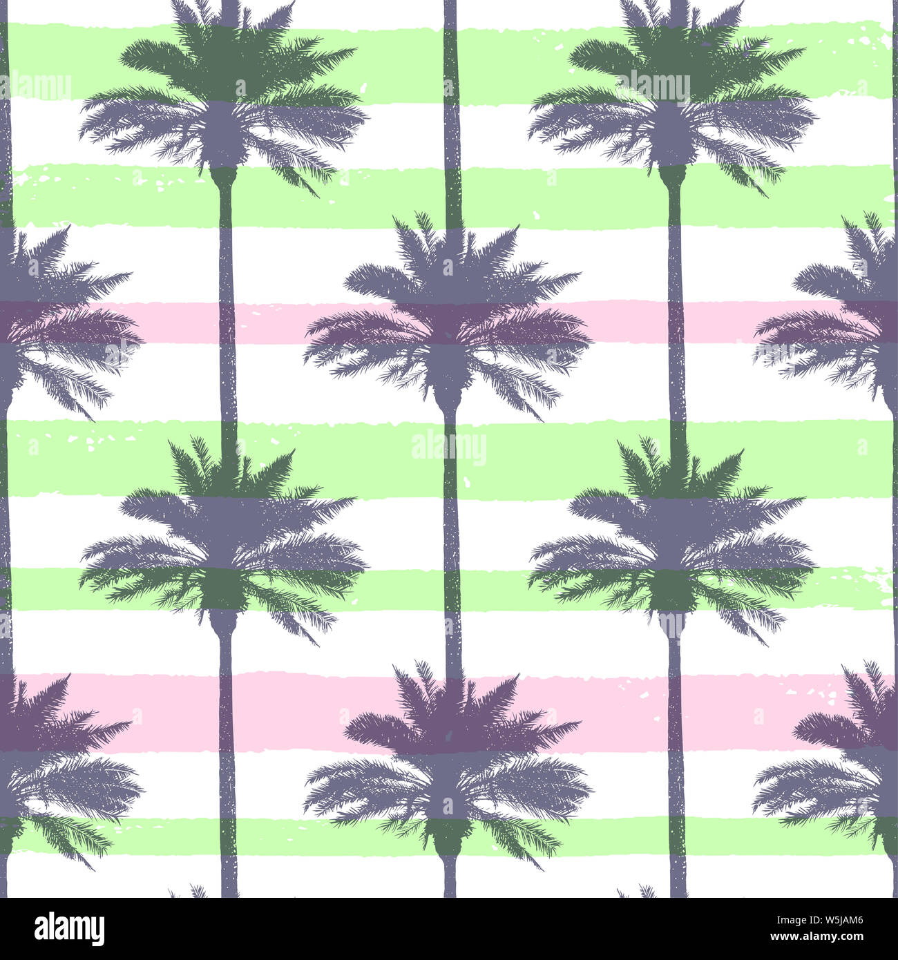 Tropical summer seamless pattern with coconut palms and strips Stock ...