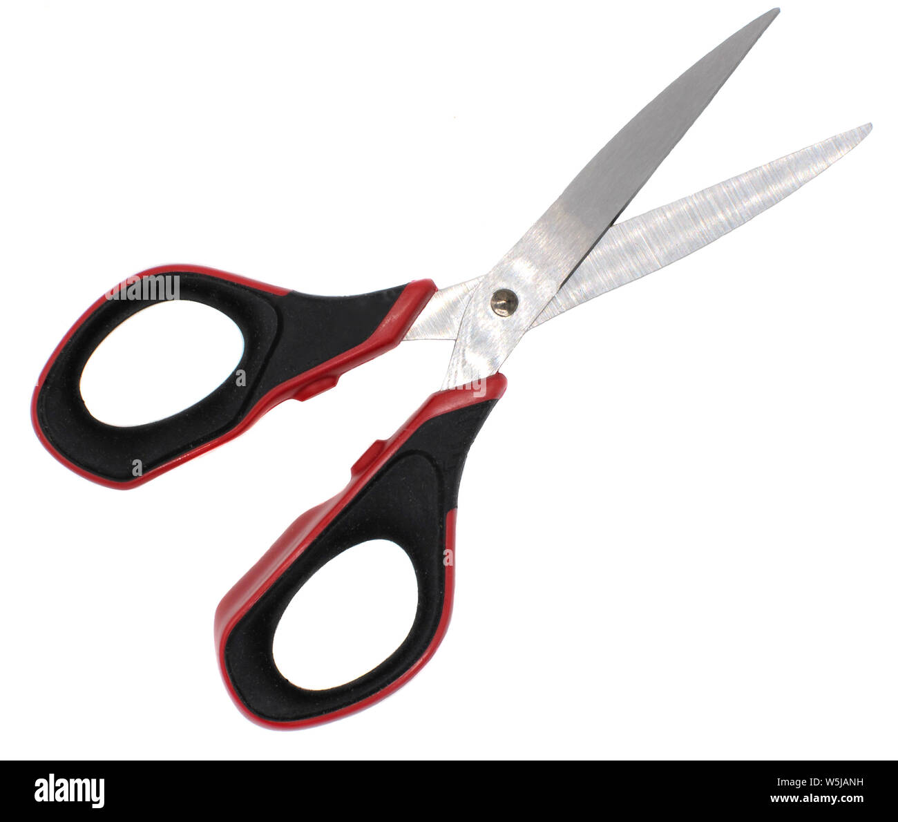 black red scissors on a white background isolated Stock Photo