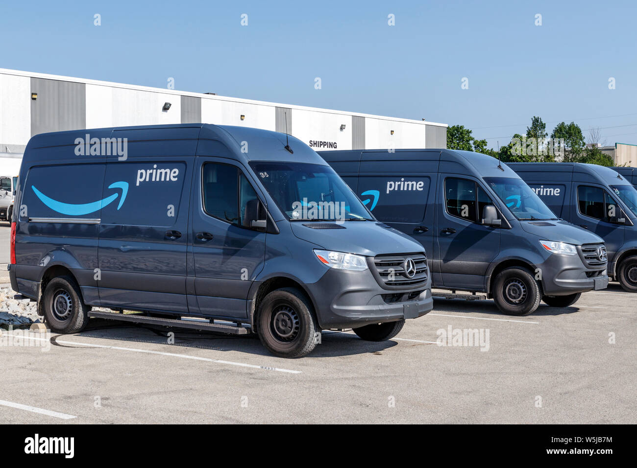 Indianapolis - Circa July 2019: Amazon Prime delivery van. Amazon.com is  getting In the delivery business With Prime branded vans Stock Photo - Alamy