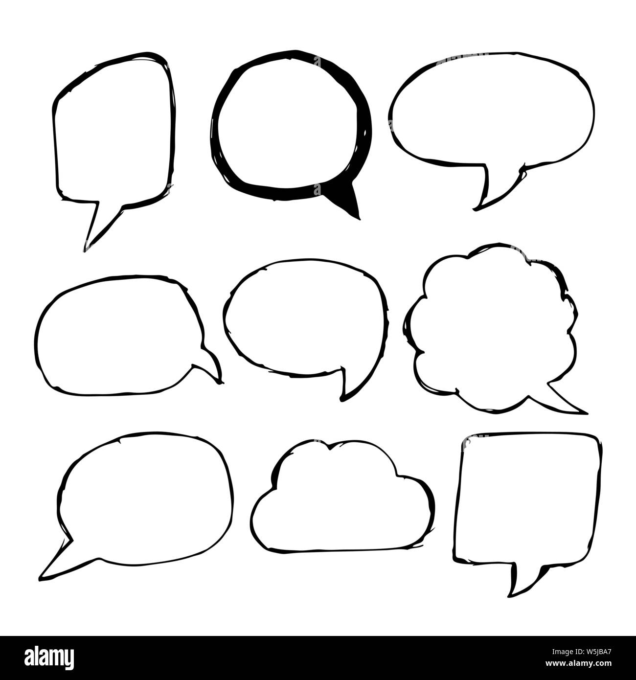 Speech Bubble hand drawn Stock Vector Image & Art - Alamy