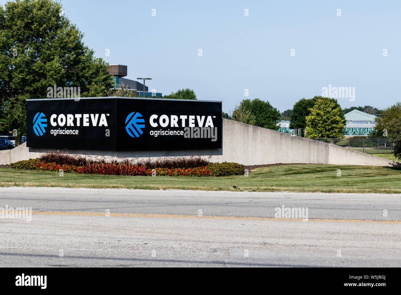 Indianapolis - Circa July 2019: Corteva Agriscience global business center. Corteva Agriscience was the agricultural division of DowDuPont III Stock Photo