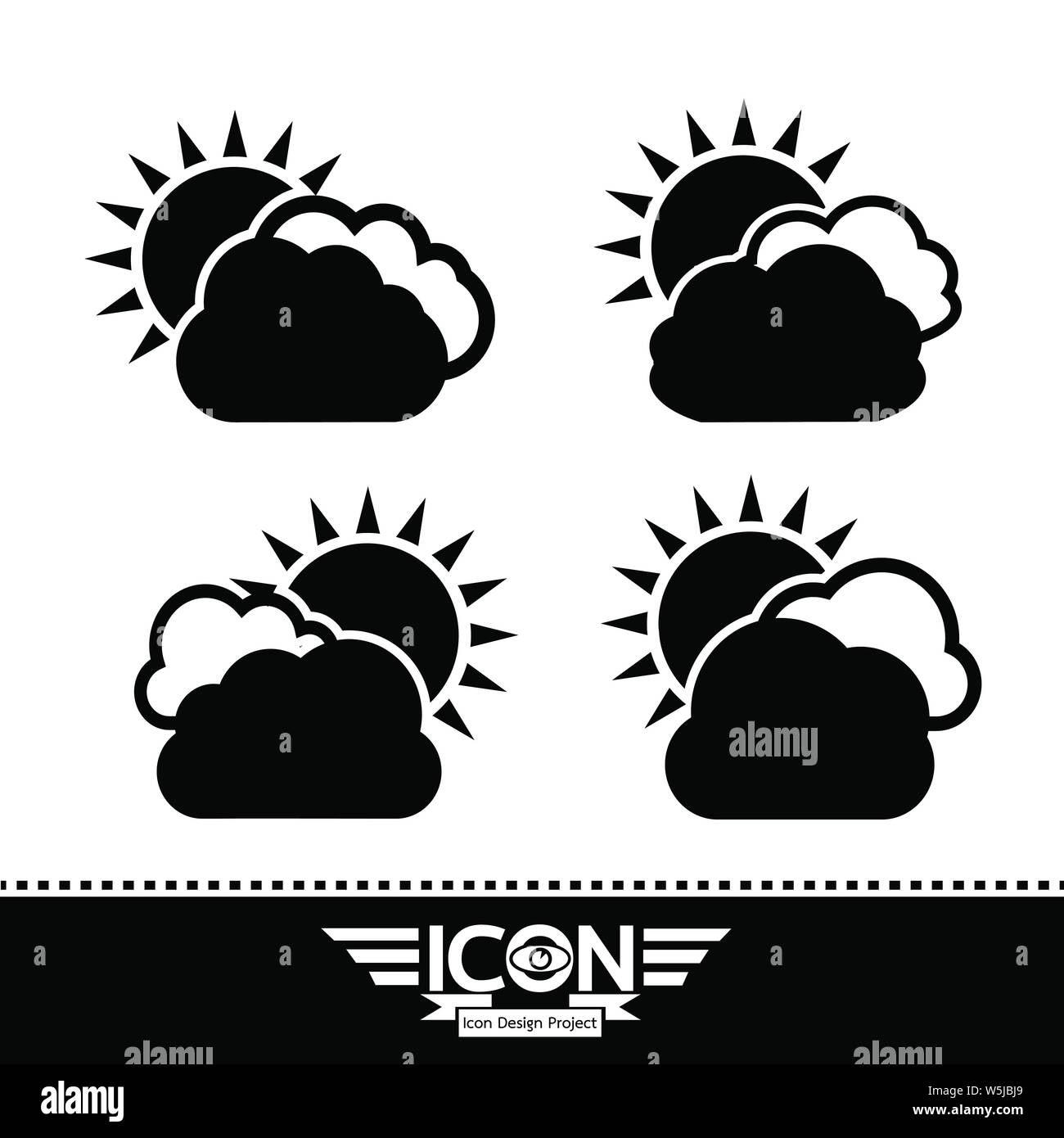 cloud with sun icon Stock Vector Image & Art - Alamy