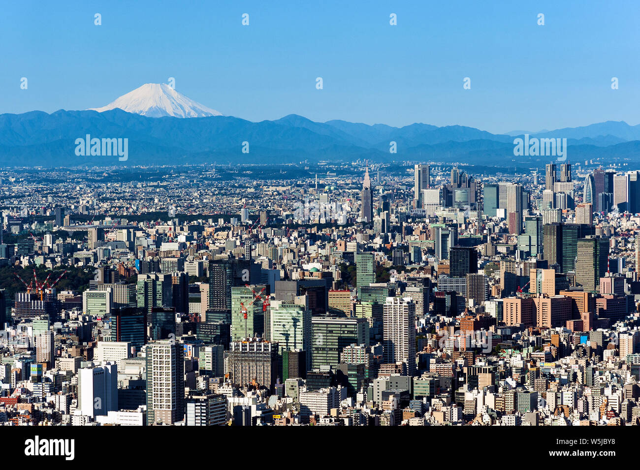 Tokyo Mt. Fuji Skyline Japan Cityscape Stock Photo