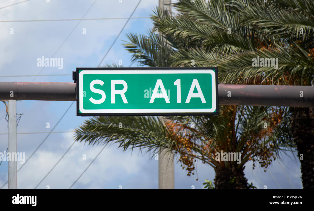 roadsign for SR A1A state road coastal route florida usa united states of america Stock Photo