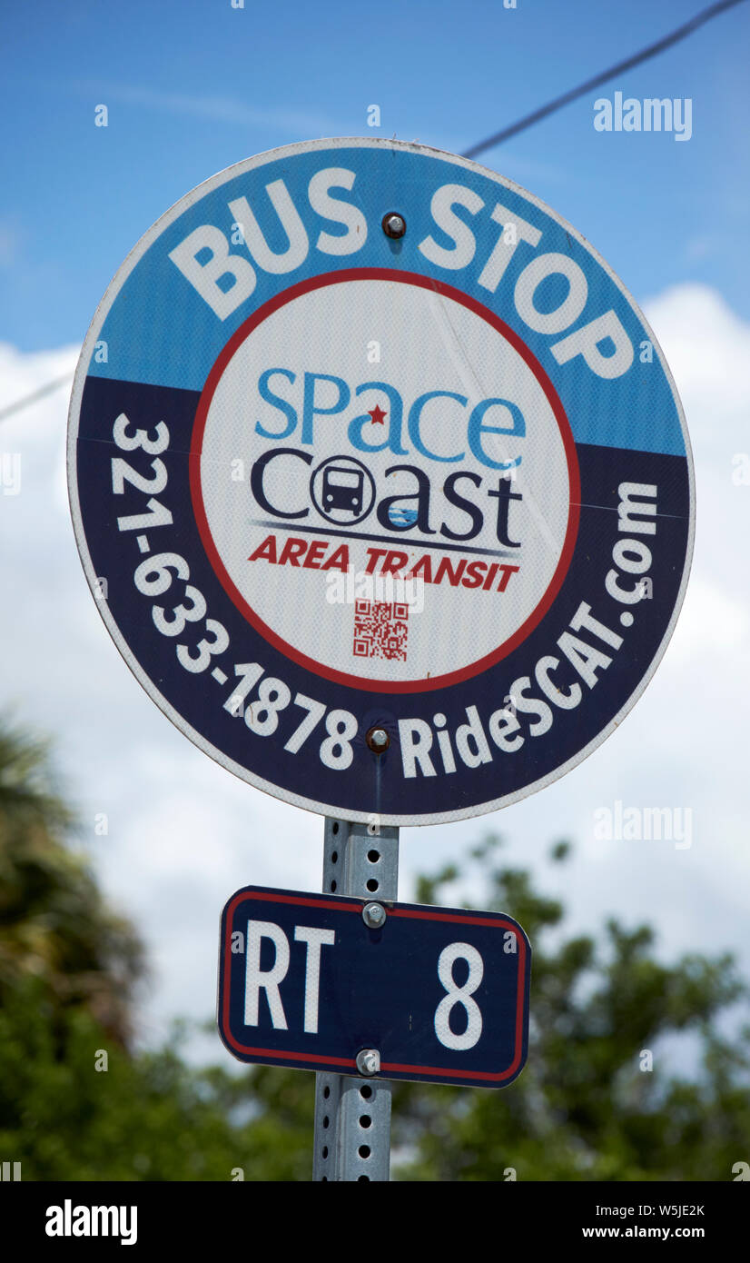 space coast area transit bus stop florida usa united states of america Stock Photo