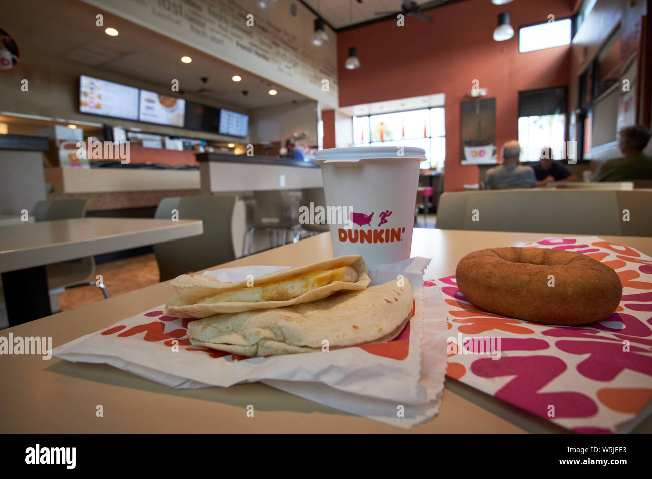 Dunkin Donuts Breakfast Egg Wraps Coffee And Traditional