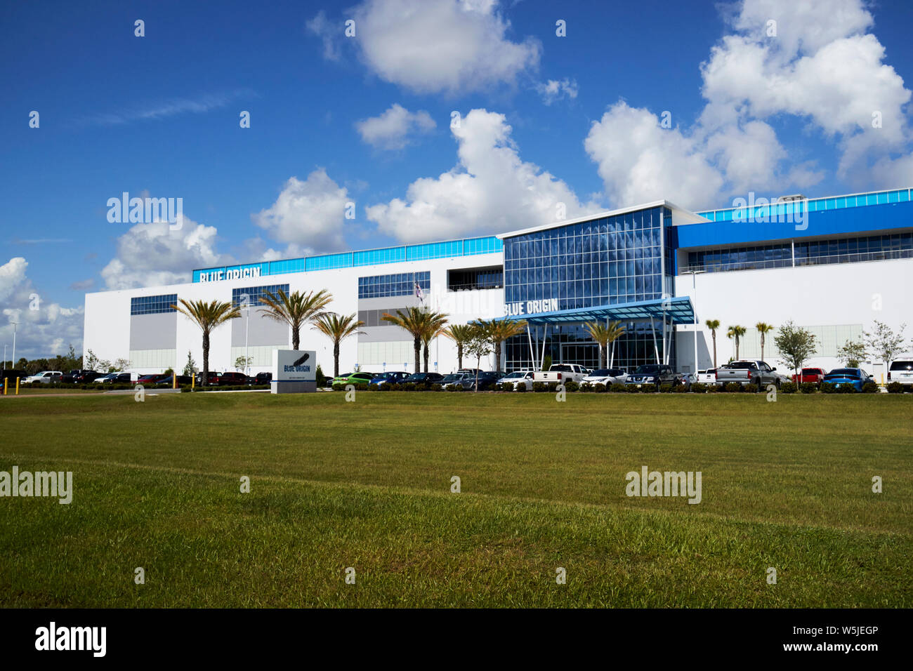 blue origin aerospace and spaceflight services company building kennedy space center titusville florida usa united states of america Stock Photo